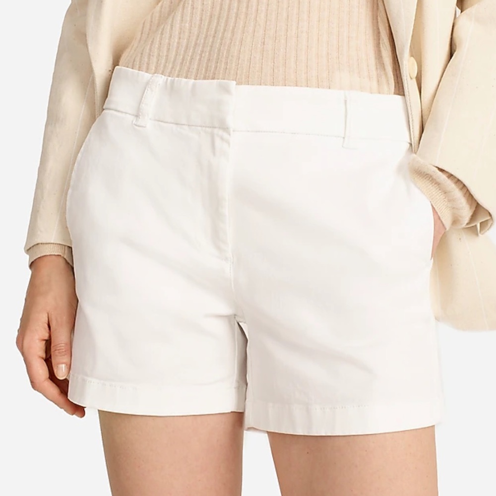 J. Crew 4” White Chino Shorts